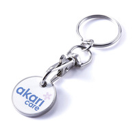 Euro Standard Fer Chariot Coin Porte-clés Supermarché Jeton Coin Keytag Émail Doux UV Imprimer Votre Propre logo