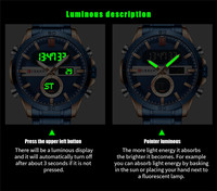 Montre numérique pour homme CURREN 8384, mode décontractée, chronographe en acier inoxydable, LED lumineux, or, montre originale pour homme + boîte