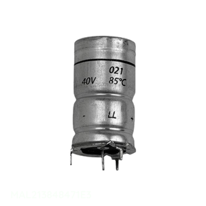 Condensador de Aluminio de 470 uF, Canal del Fabricante 470 uF MAL213848471E3, Tipo Through Hole, 20%, 63V, SNAP TH - Product Image 1