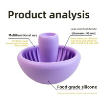 Jouet d'enrichissement pour animaux de compagnie à alimentation lente, bol de léchage et d'alimentation en silicone de qualité alimentaire en forme de champignon