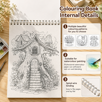 Carnet de coloriage A4 pour aquarelle, 260 g/m², 30 feuilles, reliure spirale, bloc de papier aquarelle pour peinture, dessin, fournitures artistiques, artistes