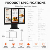 Affichage numérique extérieur pour menu drive-thru, écran LCD haute luminosité étanche pour commande en restaurant et service de restauration rapide