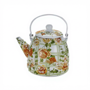 Custom Flower Decorative Pattern 3.2l Enamel Teapot Enamel <strong>Kettle</strong> - Product Image 1