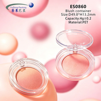 Boîtier transparent rond pour fard à joues 4g, étui vide transparent pour fard à paupières, boîte à maquillage en plastique pour poudre, personnalisable avec logo, vente en gros