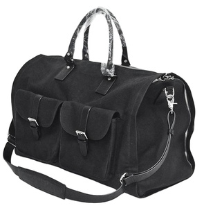 Muestra gratuita de bolsa de lona de poliéster con logotipo personalizado para colgar ropa, funda de viaje para trajes de cuero. - Product Image 1