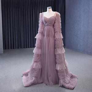 Jancember 222125 Vestidos acampanados formales de noche para mujer con volantes largos elegantes - Product Image 3