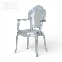 Fauteuil Baroque Haut de Gamme en PC Polycarbonate Transparent pour Mariages, Banquets et Événements – Location Directe Usine OEM ODM
