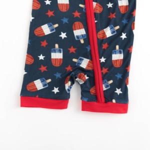 Combinaison pour bébé en bambou Miozing Independence Day, design pyjama, respirante, pour l'été, avec logo personnalisé - Product Image 5
