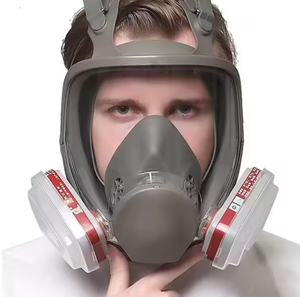 Masker <span class=keywords><strong>Gas</strong></span> kimia pelindung wajah penuh satu Kit desain populer silikon keselamatan - Product Image 4