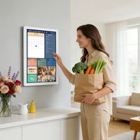 شاشة عرض رقمية للمطبخ مقاس 15.6 بوصة تعمل باللمس مع واي فاي، منظم رقمي يعمل بنظام أندرويد 15، مزامنة عبر الواي فاي، مخطط حائط رقمي