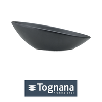 Bol ovale en grès japonais 31,5 × 20 cm Noir mat Tognana