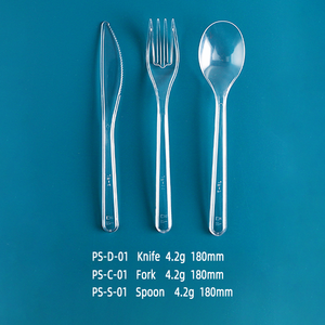 Nhà Máy 4.2g 180mm PS nhựa dùng một lần muỗng và nĩa dùng một lần rõ ràng bọc nhựa thiết lập dao kéo với dao, nĩa, và muỗng - Product Image 6