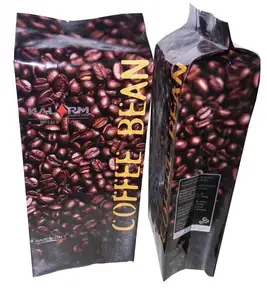 Custom Printed Laminated Coffee Pouch with One-Way Valve for Food Industry Use