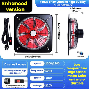 10 16 inch mạnh mẽ Ống công nghiệp phổ quát nhà bếp kim loại hộ gia đình khói thông gió mui xe nguồn điện trang trại Quạt thông gió - Product Image 2