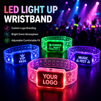 Bracelet lumineux LED personnalisé clignotant avec logo pour événements, concerts, festivals, soirées, clubs, promotion et articles promotionnels