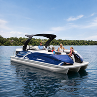 Bateau ponton de luxe sportif de 22 pieds au design innovant, pour 12 personnes, en aluminium, électrique, pour la pêche et les excursions de loisirs en groupe