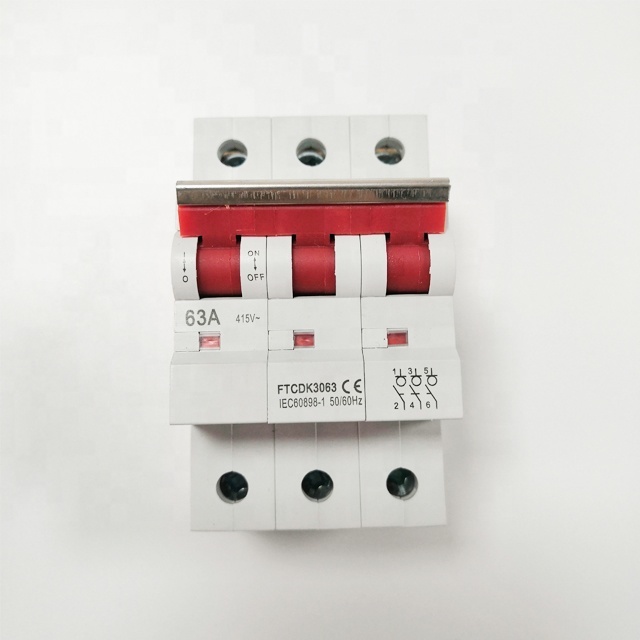 Low Voltage Three Pole AC 63a Main Disconnector Isolating Switch
