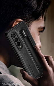 Galaxy <strong>Z</strong> Fold 4 Pu Leather Phone Protective case with S Pen Slot <strong>Holder</strong> for Sumsang Galaxy <strong>Z</strong> Fold 3 case - Product Image 3