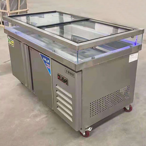 Table de préparation en acier inoxydable pour fruits de mer et pizzas, avec réfrigérateur et <span class=keywords><strong>congélateur</strong></span> sous comptoir, <span class=keywords><strong>congélateur</strong></span> profond et réfrigérateur - Product Image 2