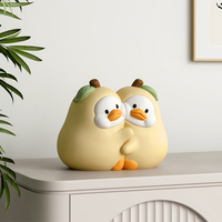 ROOGO Adorables Serre-livres en résine en forme de canard poire, écologiques, peints à la main, figurines de dessin animé, logo personnalisé, couleur, décoration de maison, bureau
