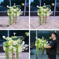 Arreglo Floral Verde para Boda 2027, Hortensia Verde Artificial de Seda, Bola de Flores Blancas de 50 cm para Decoración de Bodas y Fiestas