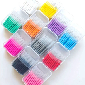 Eco-Friendly Reusable I-Shape Interdental Brushes 50pcs Plastic Dental Cleaners for Gaps Braces &amp; Lash/Brow with Push-Pull Caps - Product Image 5