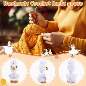 Mini Knitted Goose Positive Crochet Gifts Handmade Positive Goose Emotional Support Graduation Gift for Nurses Home Office <b>Decor</b> - Product Image 4