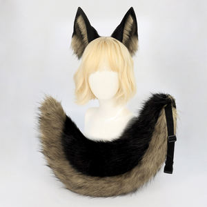 قطعة واحدة آذان الوحش والذيل تأثيري الذئب الكلب زي جديد أسود الظهر الذئب عقال & الدعائم ذيل الكلب-دروبشيبينغ - Product Image 2