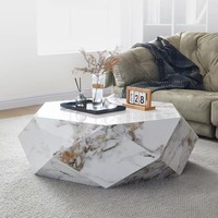 Table basse moderne en pierre frittée de luxe contemporaine personnalisable, forme diamant, tables basses en marbre pour le salon