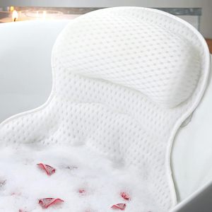Cuscino da bagno di lusso con tessuto a rete 4D ventose antiscivolo supporto per la schiena morbido poggiatesta accessori da bagno relax regali Spa - Product Image 1