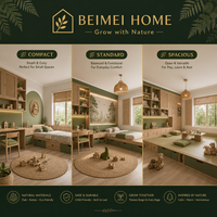 Ensemble de chambre enfant personnalisé en tatami naturel, armoire en chêne, bureau en rotin |   Style Forêt Biophilique |   Usine écologique OEM