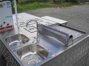 Carrito de Venta Ambulante de Perritos Calientes y Hamburguesas con Parrilla para 100 Compradores - Product Image 5