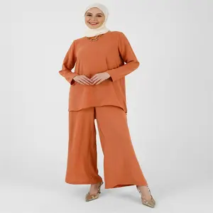 Petite quantité minimale de commande vêtements traditionnels musulmans personnalisés tunique plissée hauts femmes Malaisie vêtements et accessoires ethnique Abaya femme Blouse