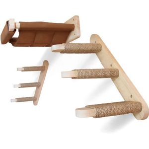 <strong>Cat</strong> Wall Shelves and Perches Set Climb Furniture Wall-mounted Playing <strong>Climber</strong> Floating Wood Picture Pet Beds &amp; Accessories CNLF - Product Image 1