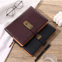 Carnet de notes A5 en cuir verrouillable, reliure filigranée, logo personnalisé, cadeau d'affaires, journal portable