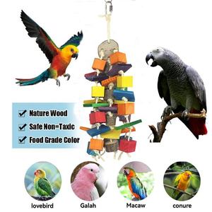 Hot Selling Large and Medium-sized Diamond <strong>Grey</strong> <strong>Parrot</strong> Wooden Colored Biting <strong>Toys</strong> - Product Image 2