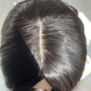 Balayage Damen Echthaar-Perücken-Topper, Echthaar-Haarersatz-Toupet-Systeme, Heißer Verkauf, Braunes Europäisches Echthaar, Glatte Seidenbasis-Perücke - Product Image 5