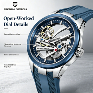 Reloj Automático PAGANI DESIGN con Cristal de Zafiro Exquisito con Revestimiento AR+AF, Resistente al Agua 100M, Nuevo Reloj Mecánico de Esqueleto de 42MM para Hombre - Product Image 2