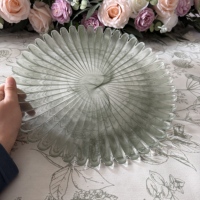 Assiette en verre esthétique en forme de tournesol et de marguerite, assiette à salade en forme de feuille de chou, assiettes de présentation de mariage, style INS, décoratif pastoral