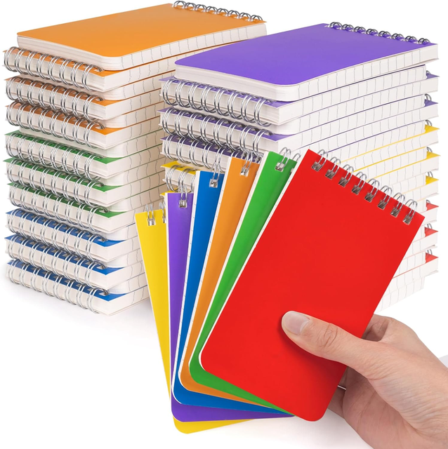 Bulk 3x5 Inch Pocket Notebook 6 Colored Mini Top Bound Spiral Notepad Memo Pads 80GSM Small Notepads for Planning Note Taking