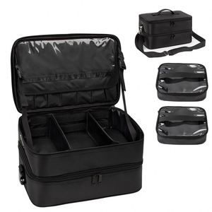 Sac de voyage professionnel pour maquilleur BSCI, double couche XL, organiseur de maquillage pour artiste avec 2 compartiments détachables - Product Image 2