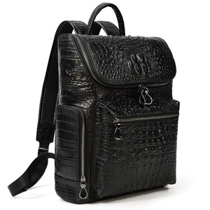 Mochila <span class=keywords><strong>de</strong></span> cuero <span class=keywords><strong>de</strong></span> <span class=keywords><strong>cocodrilo</strong></span> <span class=keywords><strong>de</strong></span> tendencia Vintage moda hombres y mujeres viaje senderismo mochila bolsa <span class=keywords><strong>de</strong></span> ordenador portátil - Product Image 2