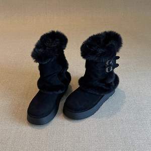 Botas de Nieve para Mujer, Invierno 2026, Forradas de Felpa, Cálidas, Punta Redonda, Hebilla Metálica, Plataforma, Versátiles, Cómodas, de Algodón - Product Image 3