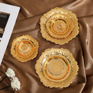 Metall-Kuchenplatte Phönixschwanz Kleine Schmuck-Halskette Ring-Dekoration Aufbewahrung Vintage Teetassen-Untersetzer Obstteller Made in China - Product Image 2