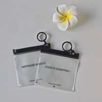 Emballage de collier en PVC transparent mat imperméable avec fermeture éclair, logo personnalisé, mini, pour montres et bijoux