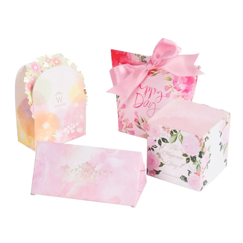 Wholesale Custom Luxury Sweet Wedding Gift Candy Packaging Gift Box With Ribbon