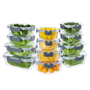 24個入りガラス製ミールプレップ容器、再利用可能なガラス製食品保存容器（蓋付き）、冷凍庫、電子レンジ、食洗機対応 - Product Image 1