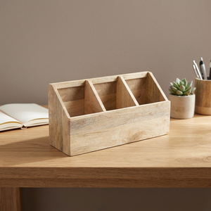 Multipurpose Wooden Organizer <b>Box</b> with Compartments Ideal for Kitchen Office Desk <b>Storage</b> Rustic and Durable Design - Product Image 1