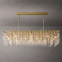 Lustre LED rond moderne en laiton doré avec cristaux, éclairage décoratif pour salon, salle à manger, plafonnier