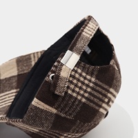 Casquette de baseball vintage à carreaux pour femme, texture brossée, décontractée, polyvalente, amincissante, chapeau de soleil d'extérieur pour l'automne et l'hiver